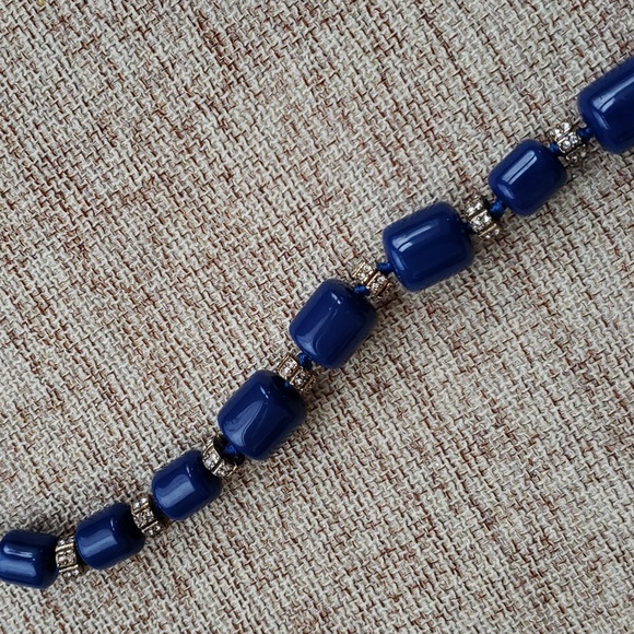 J.Crew Blue bead And crystal necklace NWT - Picture 4 of 9